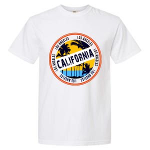 Los Angeles California Retro Circle LA Garment-Dyed Heavyweight T-Shirt