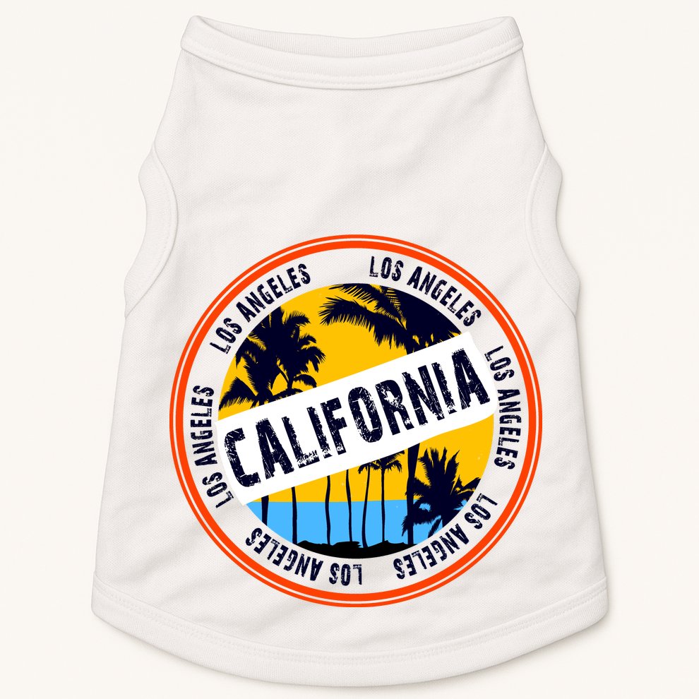 Los Angeles California Retro Circle LA Doggie Tank