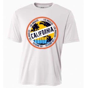 Los Angeles California Retro Circle LA Cooling Performance Crew T-Shirt