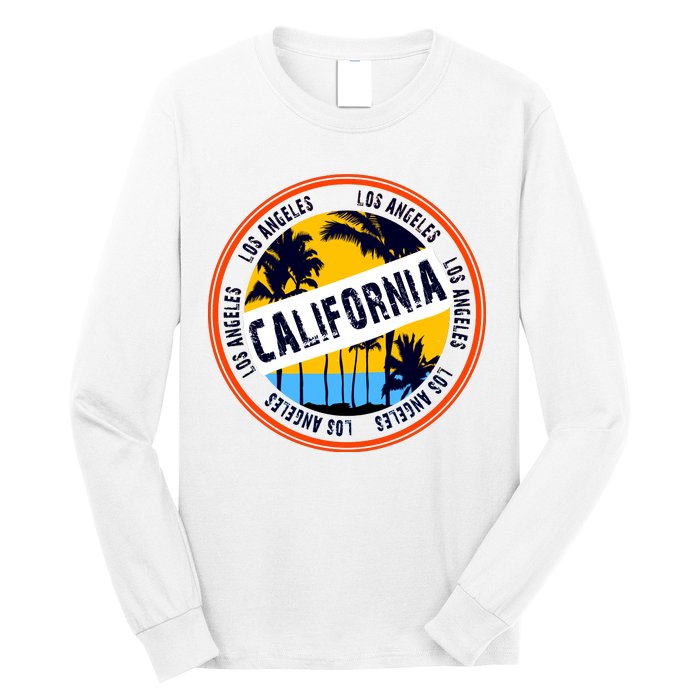 Los Angeles California Retro Circle LA Long Sleeve Shirt