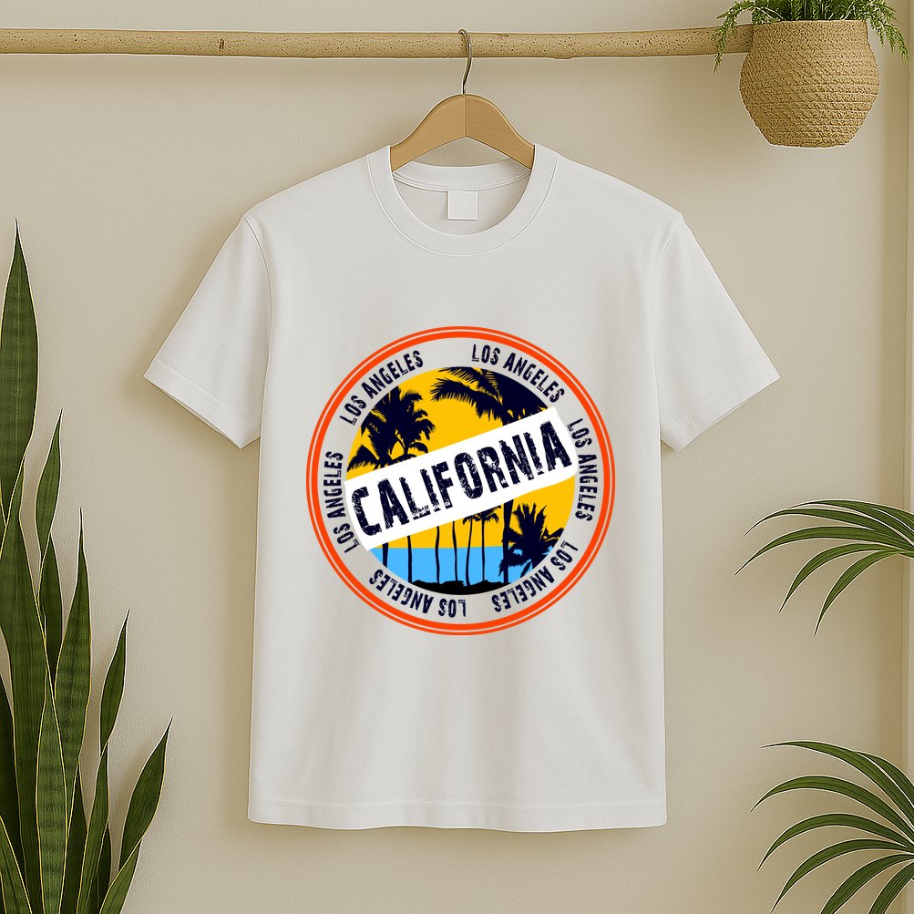 Los Angeles California Retro Circle LA T-Shirt