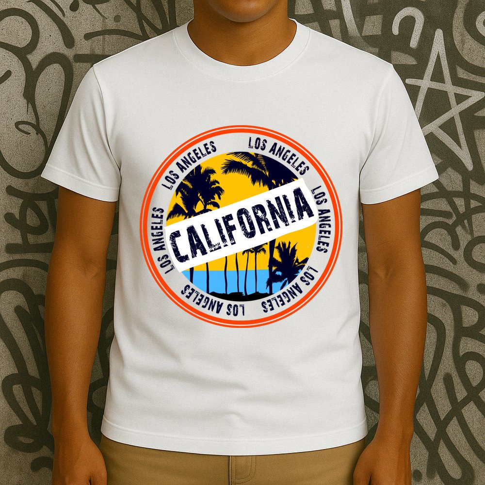 Los Angeles California Retro Circle LA T-Shirt