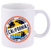 Los Angeles California Retro Circle LA 11oz C Handle Ceramic Mug