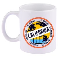 Los Angeles California Retro Circle LA 11oz C Handle Ceramic Mug