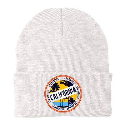 Los Angeles California Retro Circle LA Knit Cap Winter Beanie