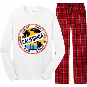 Los Angeles California Retro Circle LA Long Sleeve Pajama Set