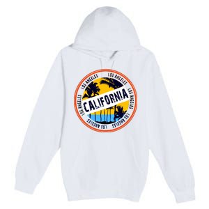 Los Angeles California Retro Circle LA Premium Pullover Hoodie