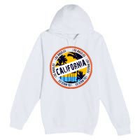 Los Angeles California Retro Circle LA Premium Pullover Hoodie