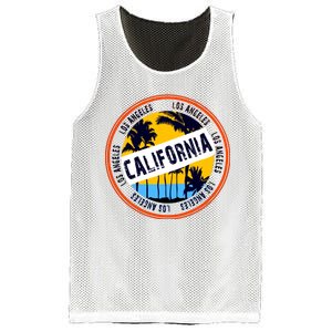 Los Angeles California Retro Circle LA Mesh Reversible Basketball Jersey Tank