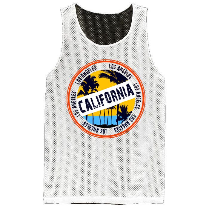 Los Angeles California Retro Circle LA Mesh Reversible Basketball Jersey Tank