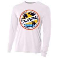 Los Angeles California Retro Circle LA Cooling Performance Long Sleeve Crew