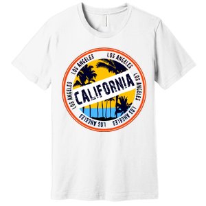 Los Angeles California Retro Circle LA Premium T-Shirt