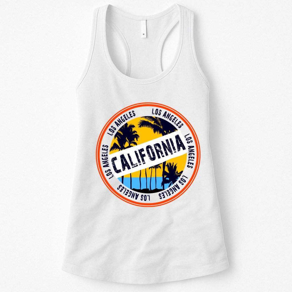 Los Angeles California Retro Circle LA Womens Tank Top