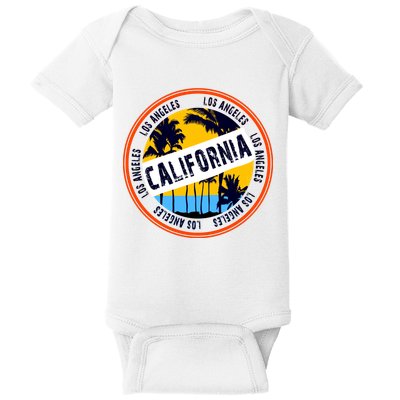 Los Angeles California Retro Circle LA Baby Bodysuit