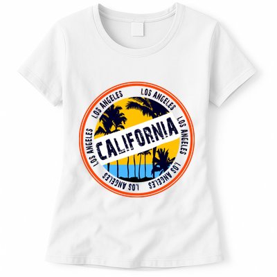 Los Angeles California Retro Circle LA Womens T-Shirt