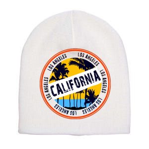 Los Angeles California Retro Circle LA Short Acrylic Beanie