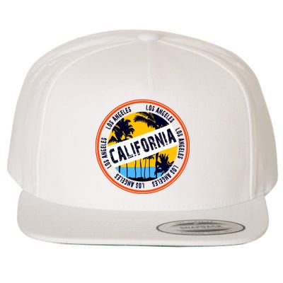 Los Angeles California Retro Circle LA Wool Snapback Cap