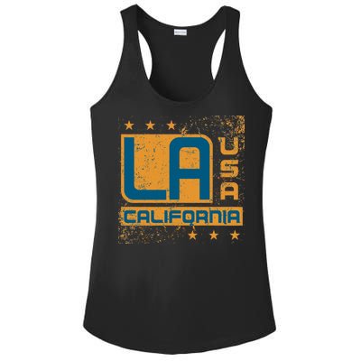 Los Angeles California Vintage Style LA Ladies PosiCharge Competitor Racerback Tank