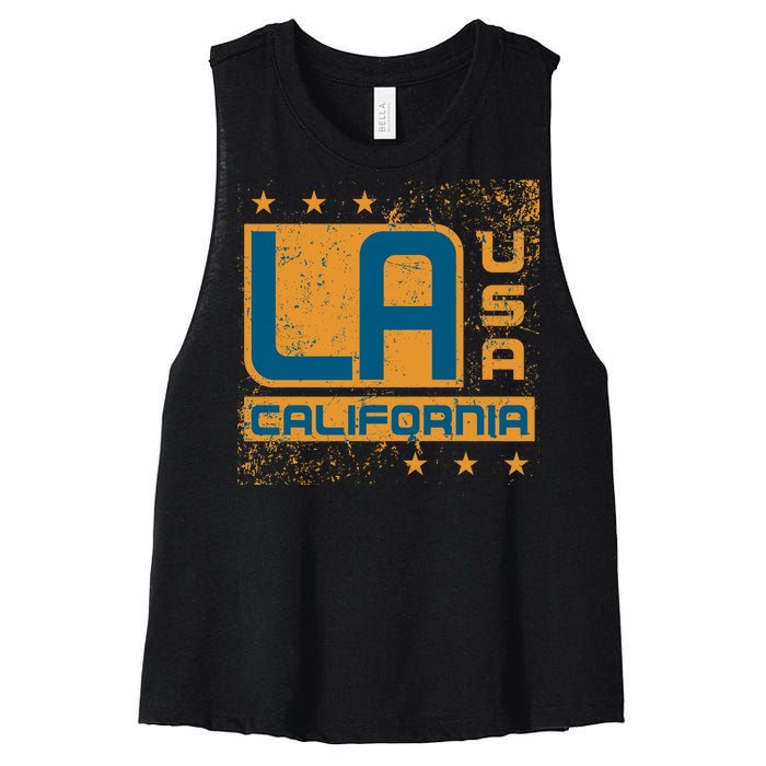 Los Angeles California Vintage Style LA Women's Racerback Cropped Tank