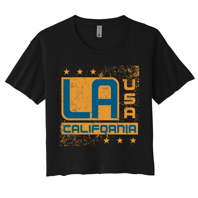 Los Angeles California Vintage Style LA Crop Top