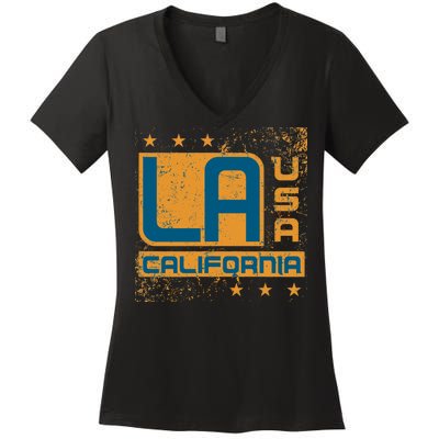 Los Angeles California Vintage Style LA Women's V-Neck T-Shirt