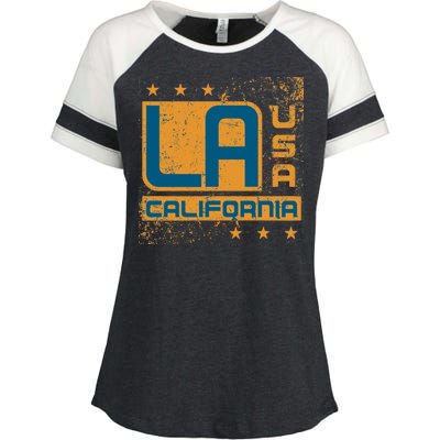 Los Angeles California Vintage Style LA Enza Ladies Jersey Colorblock Tee