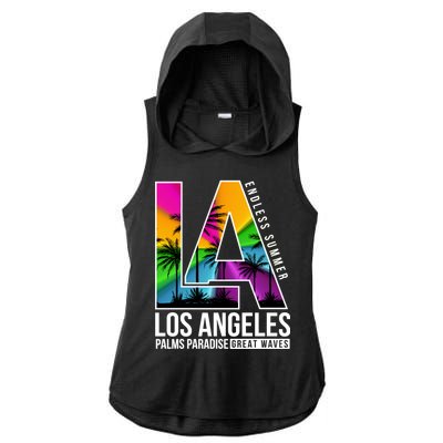 Los Angeles Endless Summer Ladies PosiCharge Tri-Blend Wicking Draft Hoodie Tank