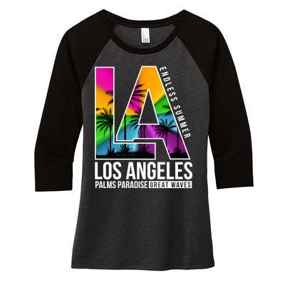 Los Angeles Endless Summer Women's Tri-Blend 3/4-Sleeve Raglan Shirt