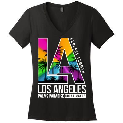 Los Angeles Endless Summer Women's V-Neck T-Shirt