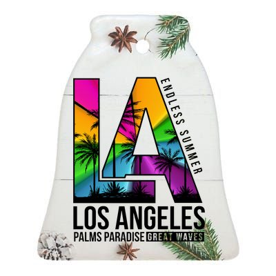 Los Angeles Endless Summer Ceramic Bell Ornament