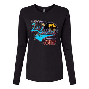 Los Angeles Est 1781 Retro Womens Cotton Relaxed Long Sleeve T-Shirt