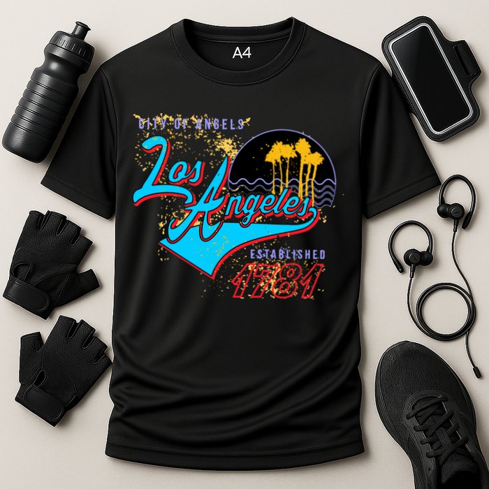Los Angeles Est 1781 Retro Cooling Performance Crew T-Shirt