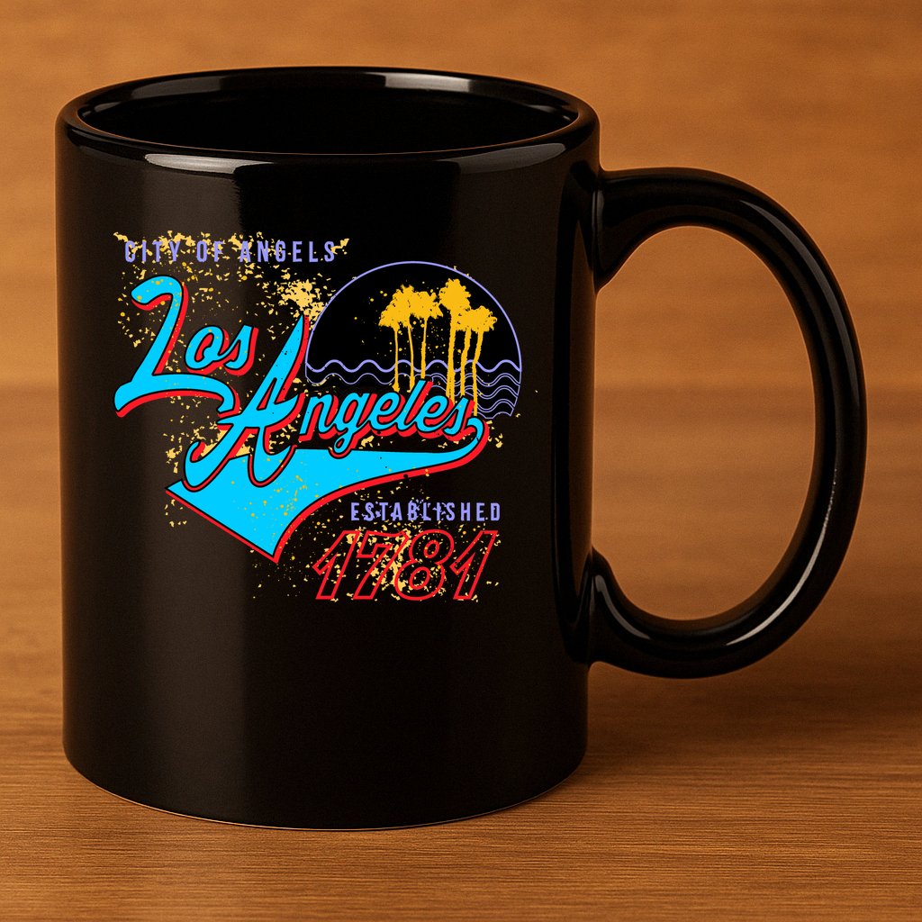 Los Angeles Est 1781 Retro 11oz C Handle Ceramic Mug