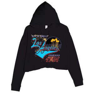 Los Angeles Est 1781 Retro Crop Fleece Hoodie