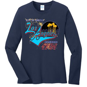 Los Angeles Est 1781 Retro Ladies Long Sleeve Shirt