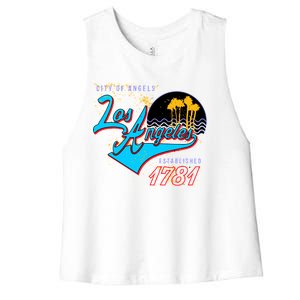 Los Angeles Est 1781 Retro Women's Racerback Cropped Tank