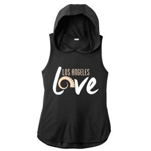 Los Angeles Love Football Fan Ladies PosiCharge Tri-Blend Wicking Draft Hoodie Tank