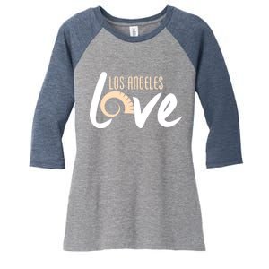 Los Angeles Love Football Fan Women's Tri-Blend 3/4-Sleeve Raglan Shirt