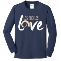 Los Angeles Love Football Fan Kids Long Sleeve Shirt