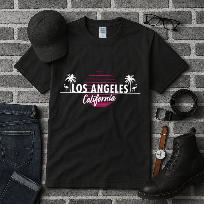 Los Angeles Retro Palm Trees Tall T-Shirt