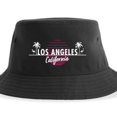 Los Angeles Retro Palm Trees Sustainable Bucket Hat
