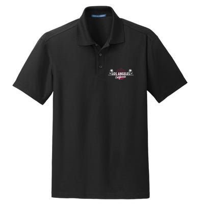Los Angeles Retro Palm Trees Dry Zone Grid Polo