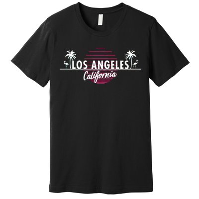 Los Angeles Retro Palm Trees Premium T-Shirt