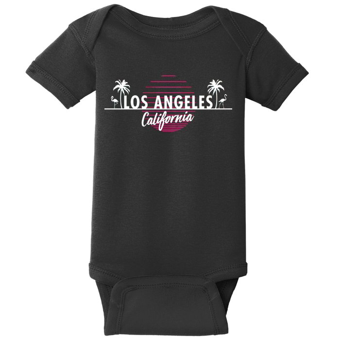 Los Angeles Retro Palm Trees Baby Bodysuit