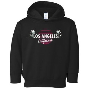 Los Angeles Retro Palm Trees Toddler Hoodie