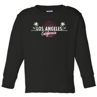 Los Angeles Retro Palm Trees Toddler Long Sleeve Shirt