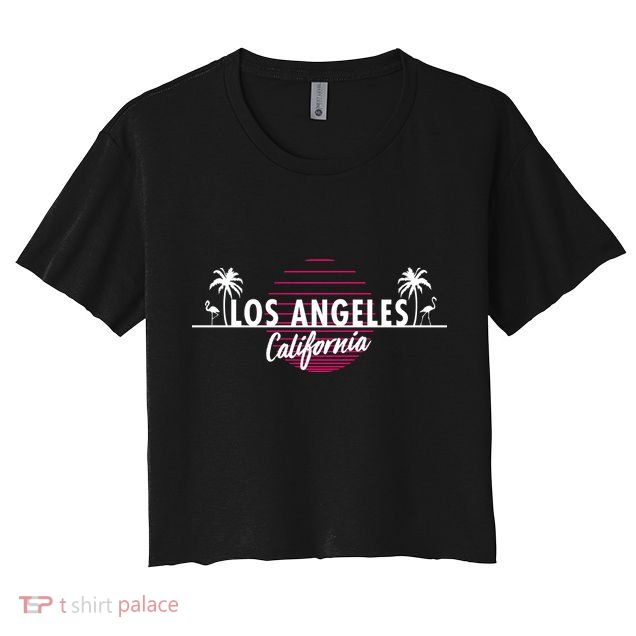 Los Angeles Retro Palm Trees Crop Top