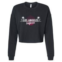 Los Angeles Retro Palm Trees Cropped Pullover Crew