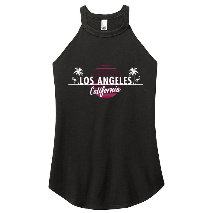 Los Angeles Retro Palm Trees Women's Perfect Tri Rocker Tank