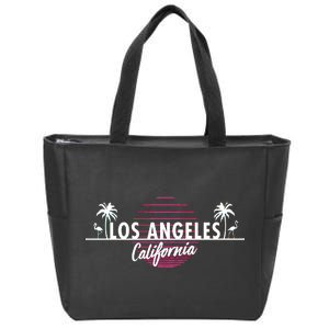 Los Angeles Retro Palm Trees Zip Tote Bag